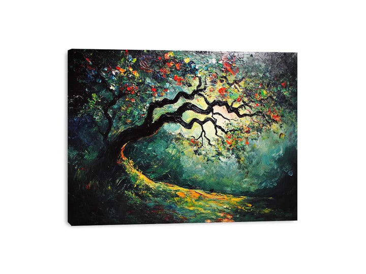 Peacock Tree Canvas Painting 