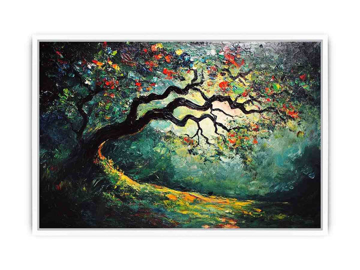 Peacock Tree Canvas Painting 