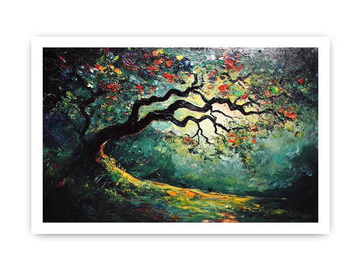 Peacock Tree Canvas Painting 