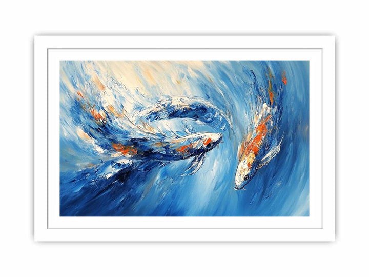 Koi Fish Abstract Canvas Painting 