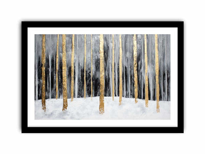 Gold Trees Canvas Painting 