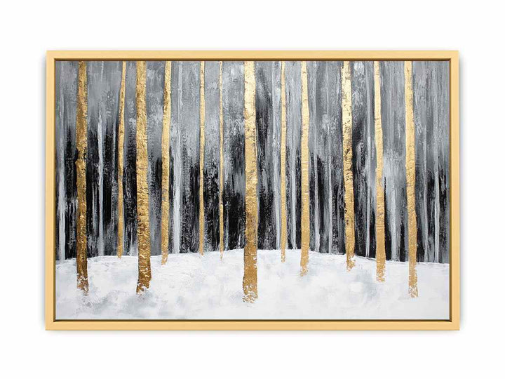 Gold Trees Canvas Painting 