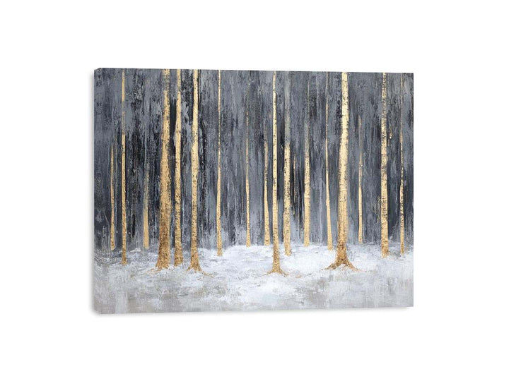 Gold Silver Accents Canvas Painting 