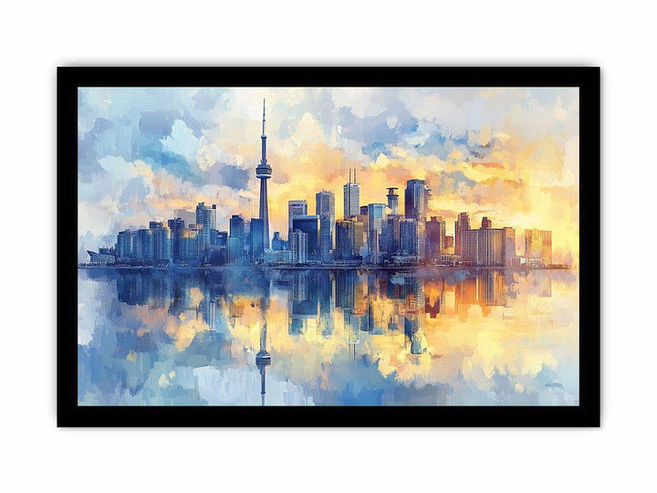 Watercolors Cityscape Canvas Painting 