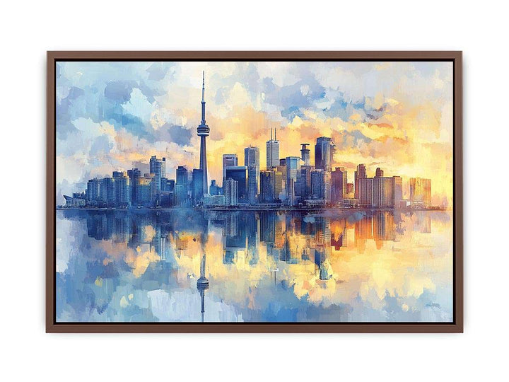 Watercolors Cityscape Canvas Painting 