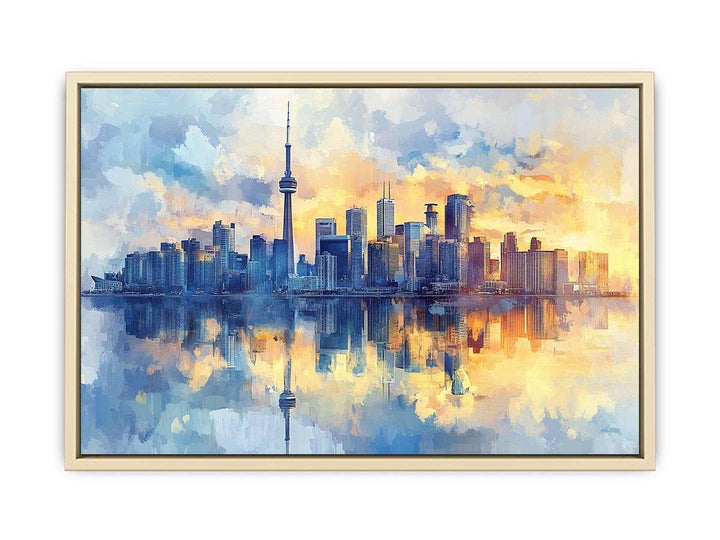 Watercolors Cityscape Canvas Painting 