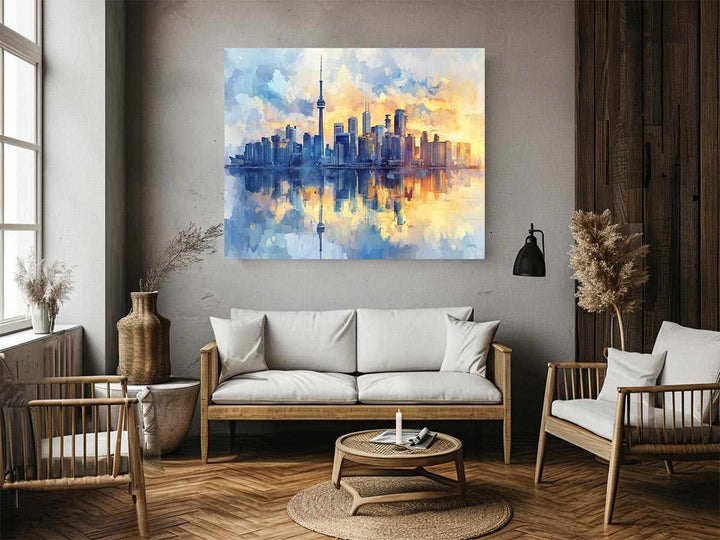 Watercolors Cityscape Painting 