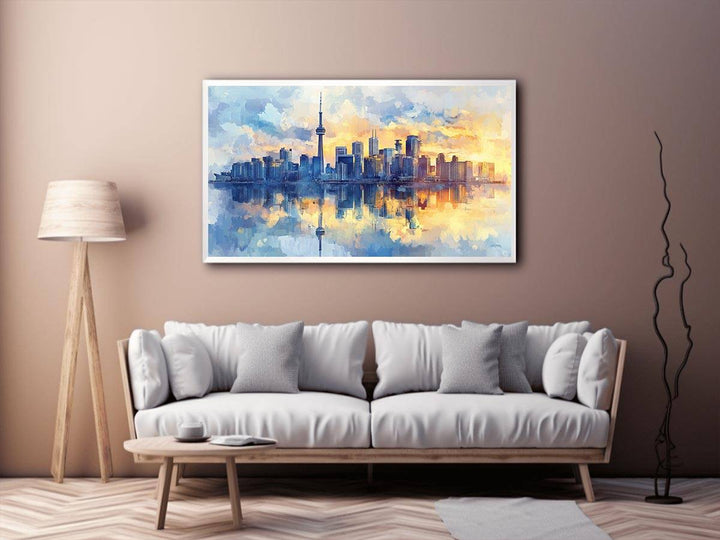 Watercolors Cityscape Canvas Painting 