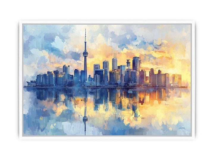 Watercolors Cityscape Canvas Painting 