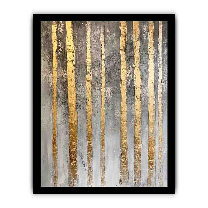 Gold Bamboos Canvas Painting 