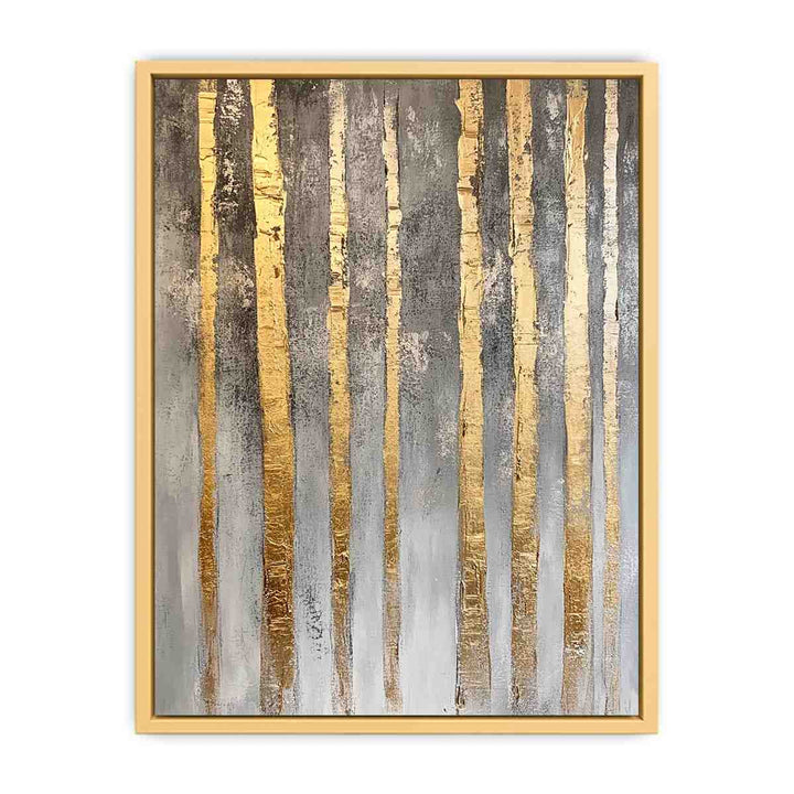 Gold Bamboos Canvas Painting 