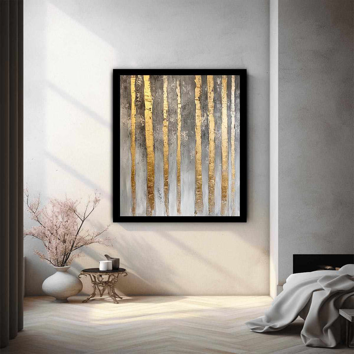 Gold Bamboos Painting 