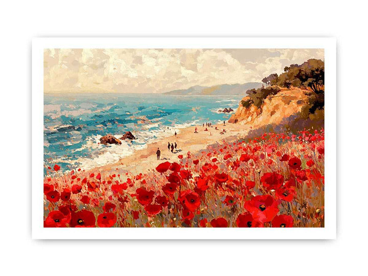 Colorful Beach Canvas Painting 