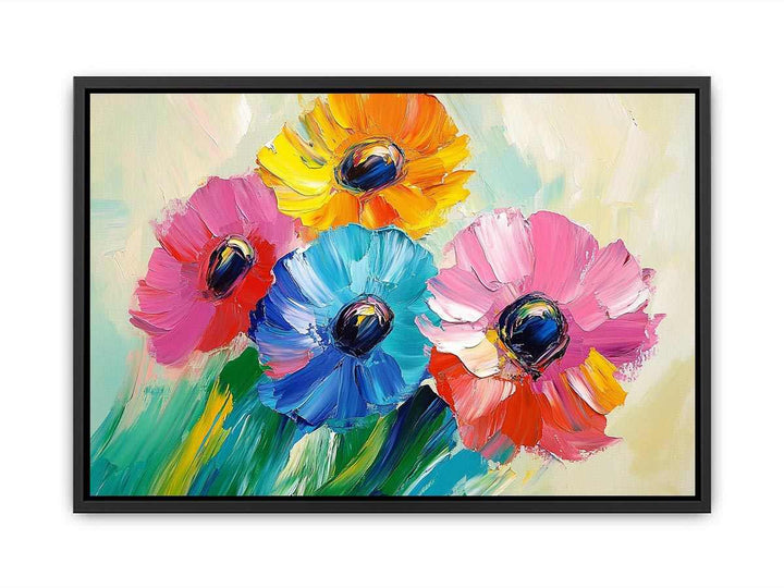 Abstract Flower Canvas Painting 