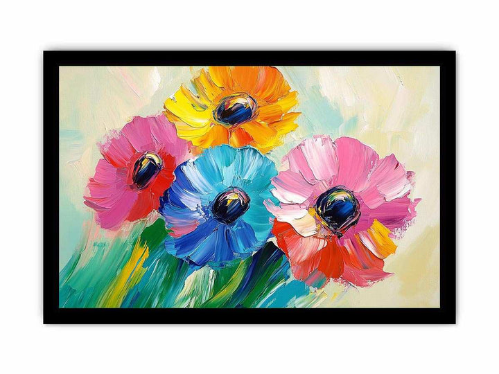 Abstract Flower Canvas Painting 