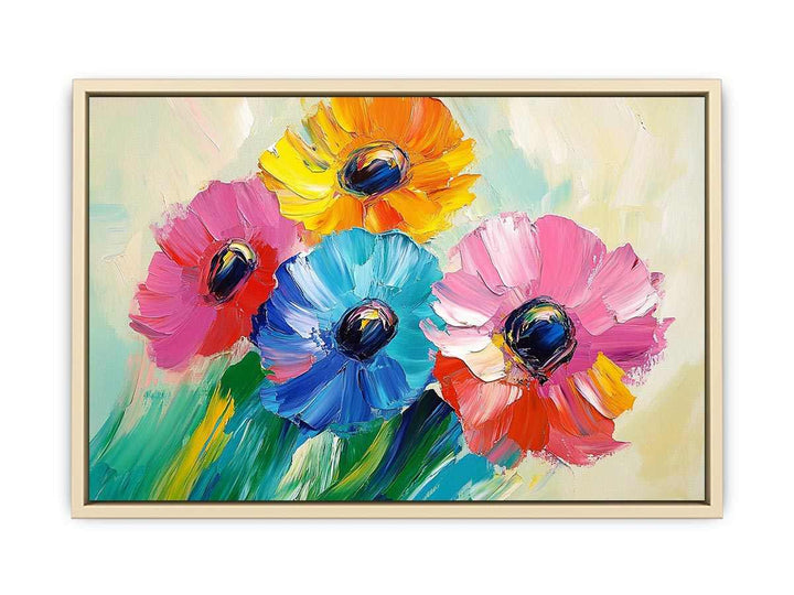 Abstract Flower Canvas Painting 