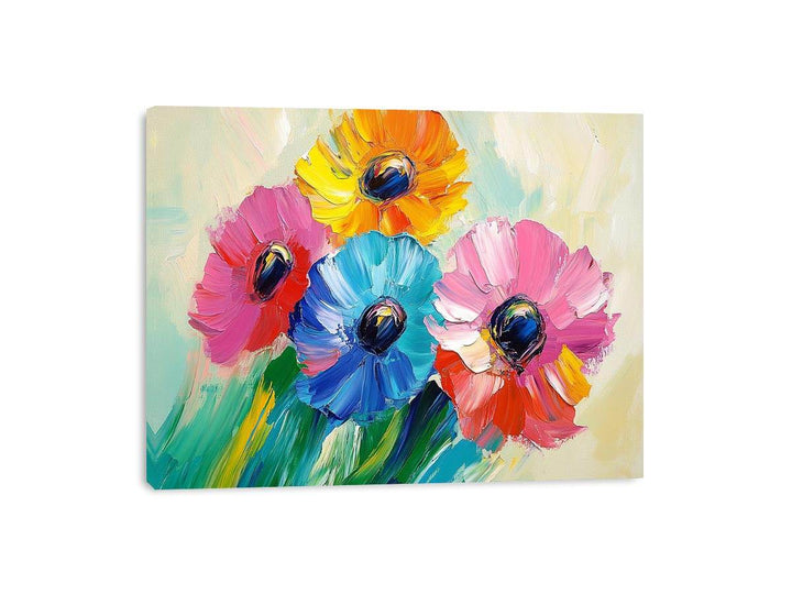 Abstract Flower Canvas Painting 