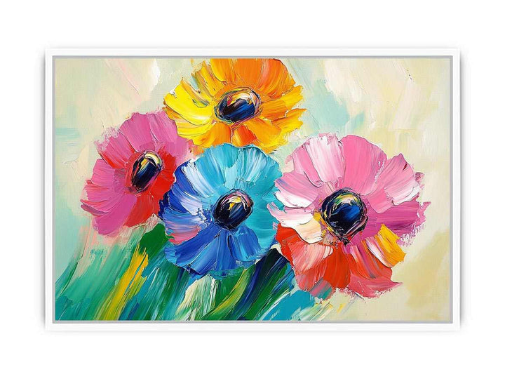 Abstract Flower Canvas Painting 