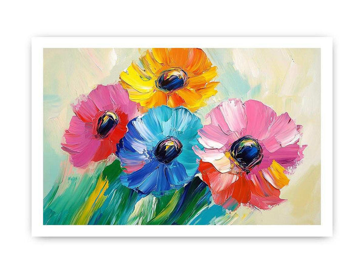 Abstract Flower Canvas Painting 