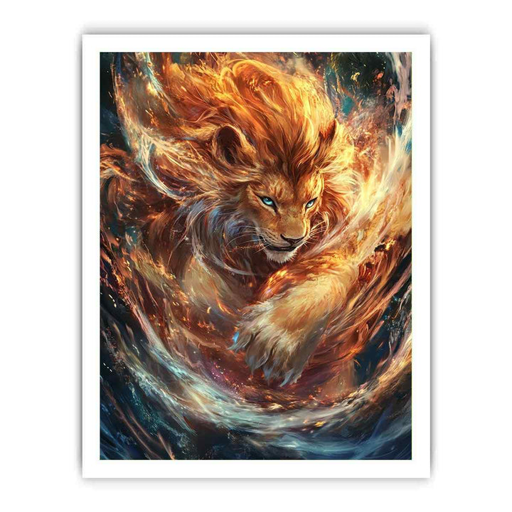 Magestic Lion Canvas Painting 