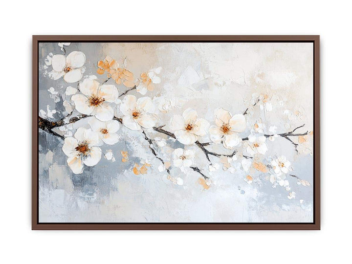 White Flowers Canvas Painting 