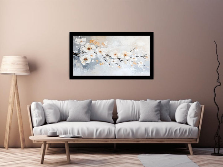 White Flowers Canvas Painting 