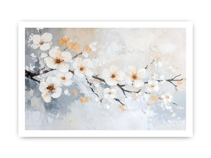 White Flowers Canvas Painting 