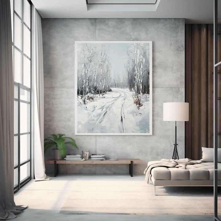 Snow Path Canvas Painting 