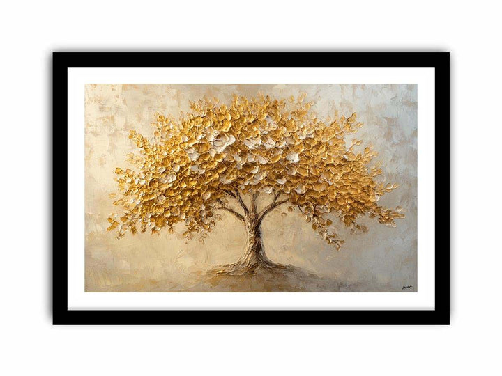 Golden Tree Canvas Painting 