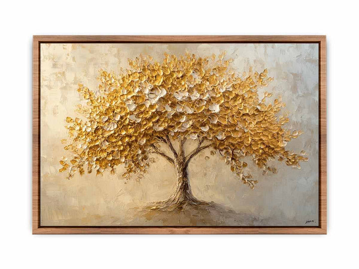 Golden Tree Canvas Painting 