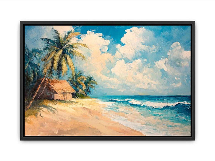 Retro Beach Canvas Painting 