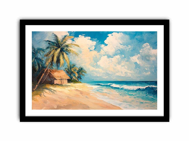 Retro Beach Canvas Painting 