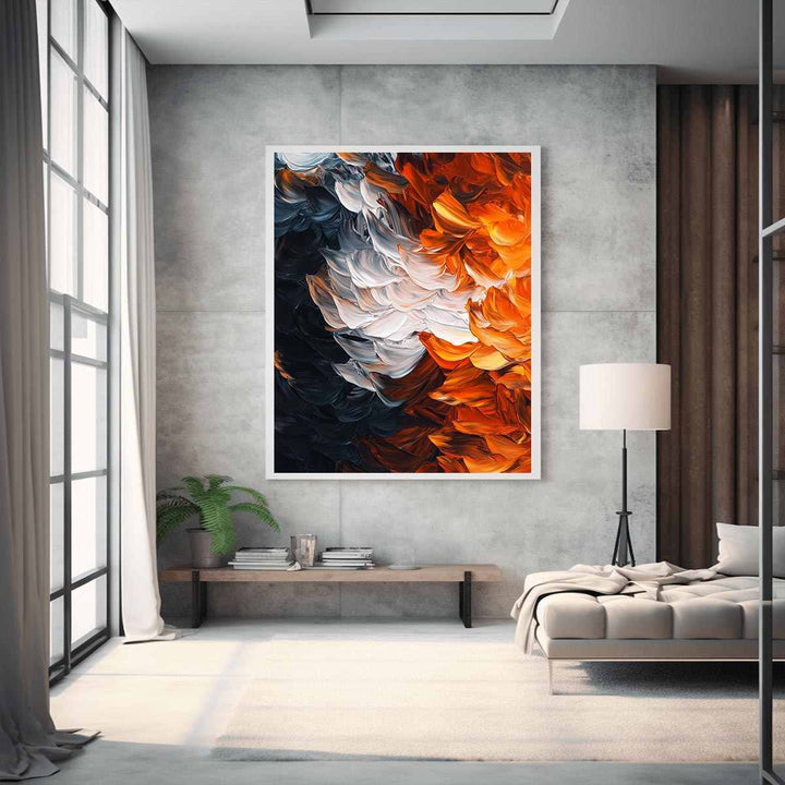 Orange Accents Canvas Painting 