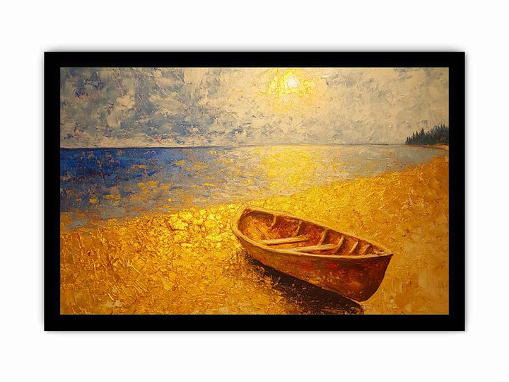 Golden Beach Canvas Painting 