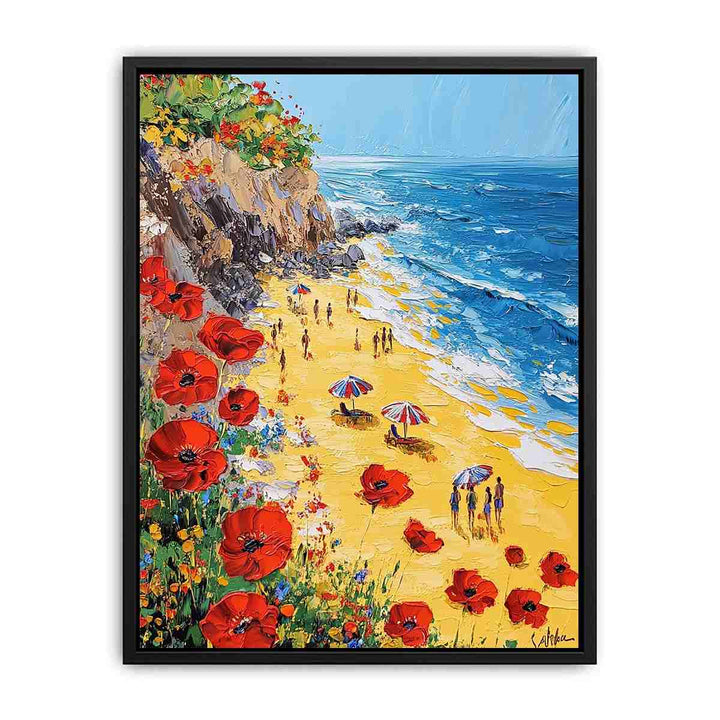 Poppies on the Tides Canvas Painting 