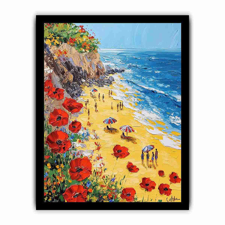 Poppies on the Tides Canvas Painting 