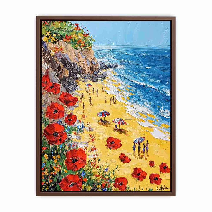 Poppies on the Tides Canvas Painting 