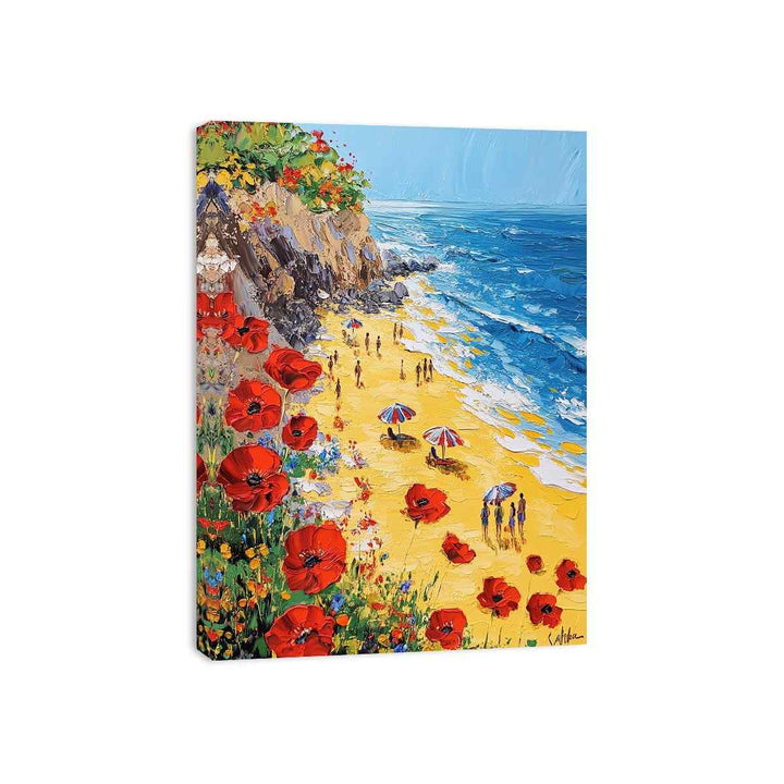 Poppies on the Tides Canvas Painting 