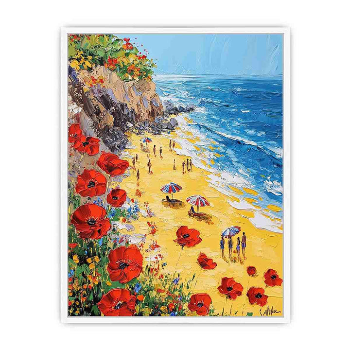 Poppies on the Tides Canvas Painting 