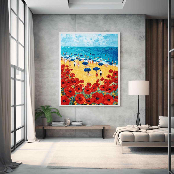 The Scarlet Coastline Canvas Painting 