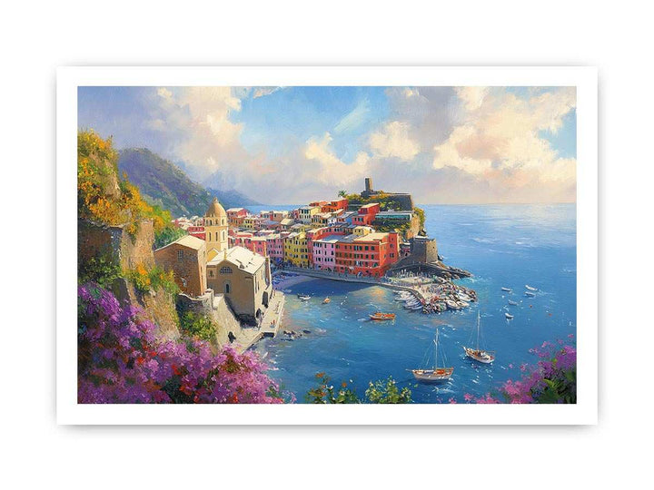 Cinque Terre Italy Canvas Painting 