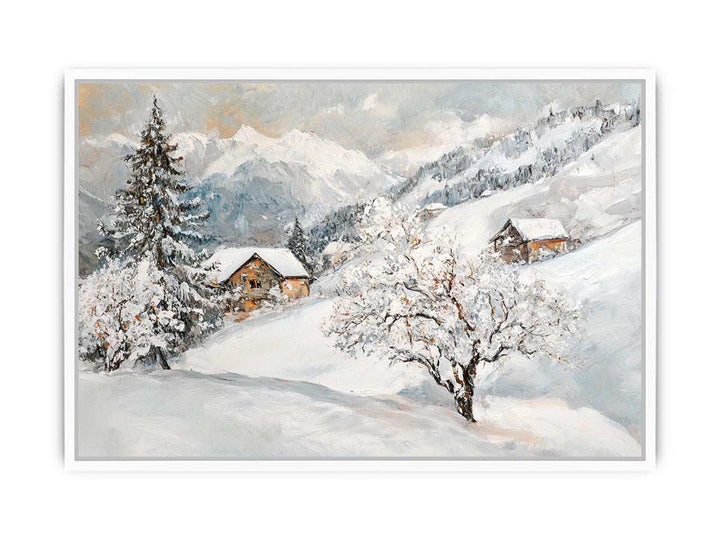 Where Snow Meets Sky Canvas Painting 