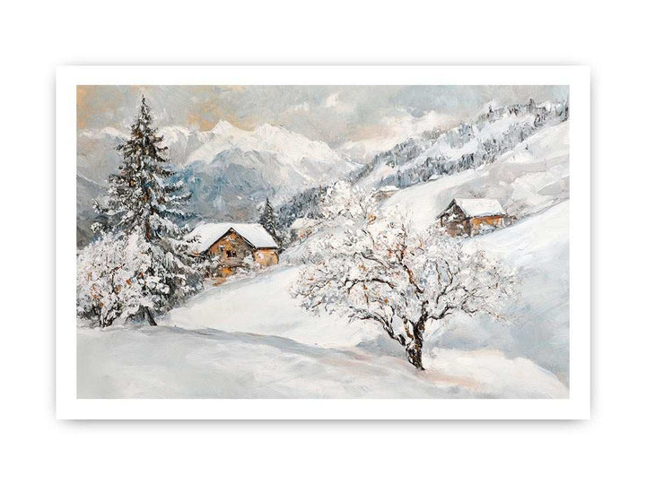 Where Snow Meets Sky Canvas Painting 