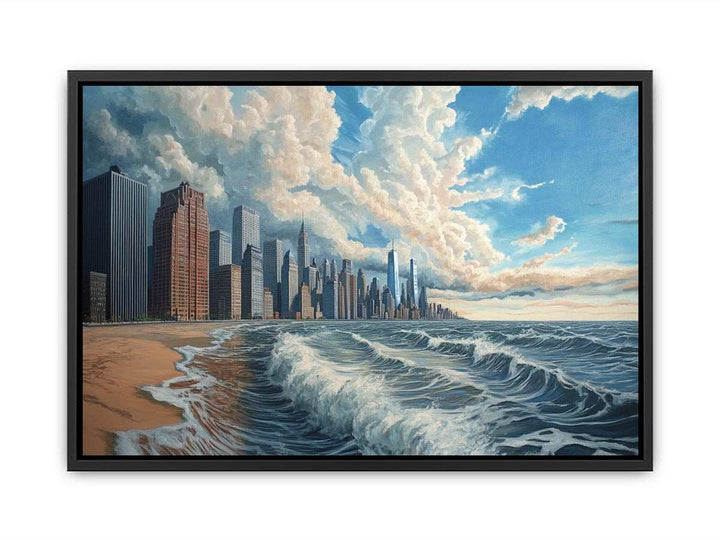 New York Coastline Canvas Painting 