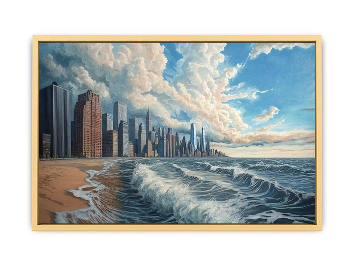 New York Coastline Canvas Painting 