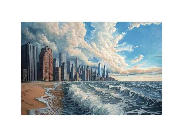 New York Coastline Oil Painting 