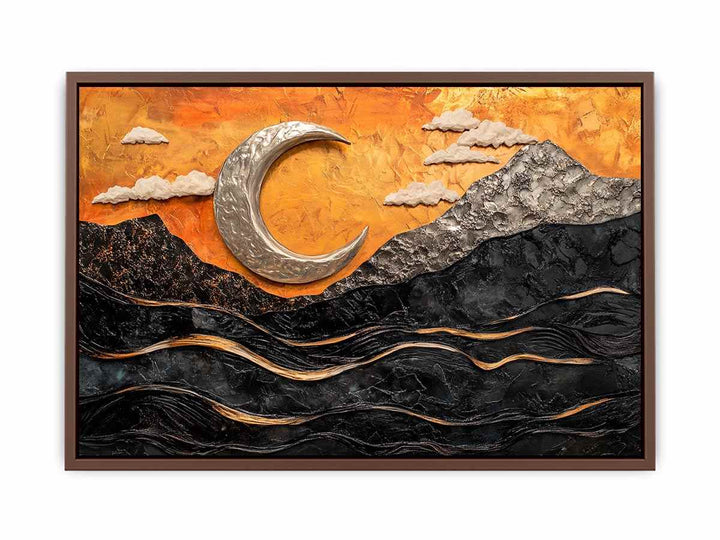 Golden Moon Canvas Painting 