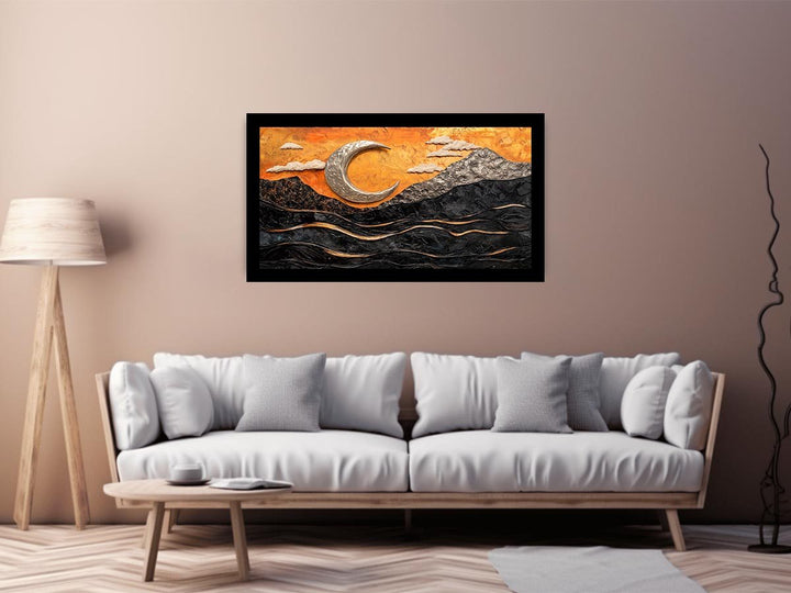 Golden Moon Canvas Painting 