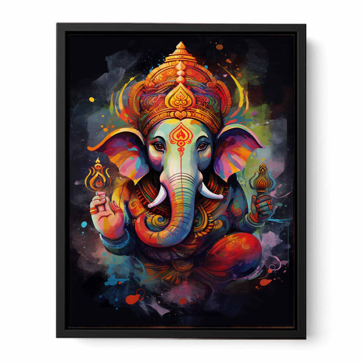 Ganesh Hindu Painting  canvas Print