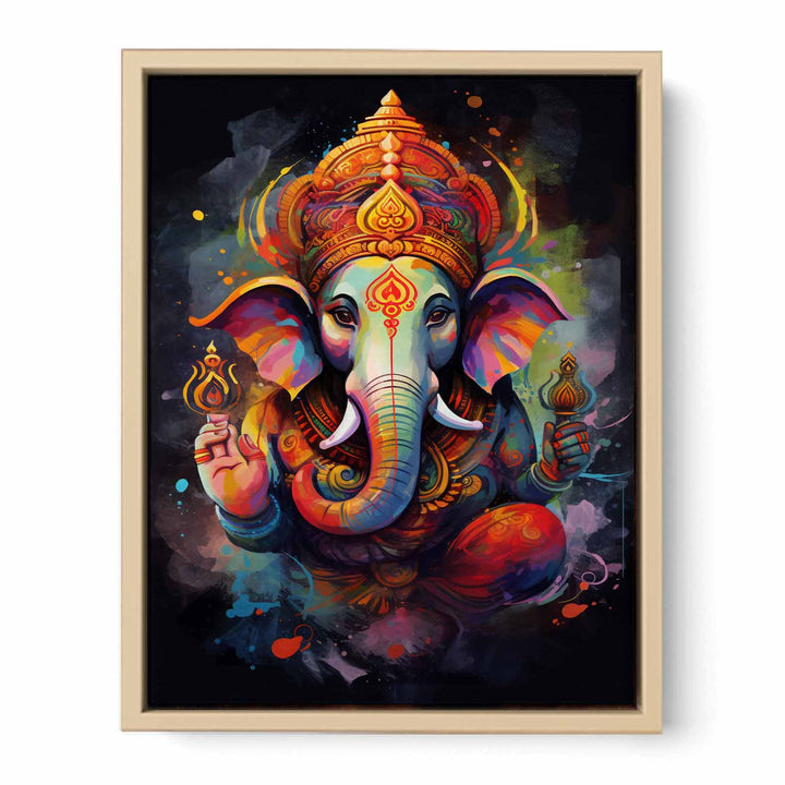 Ganesh Hindu Painting framed Print